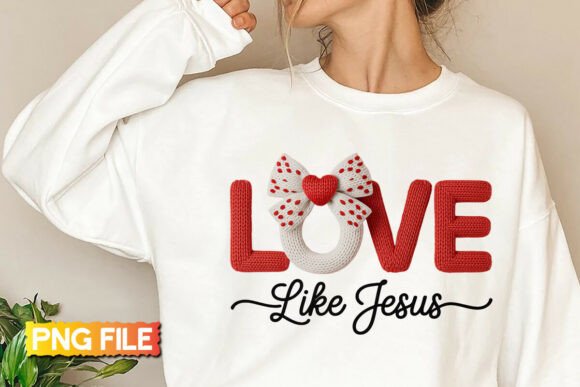 Download Faux Yarn Love Like Jesus Valentine PNG - Premium Bundle
